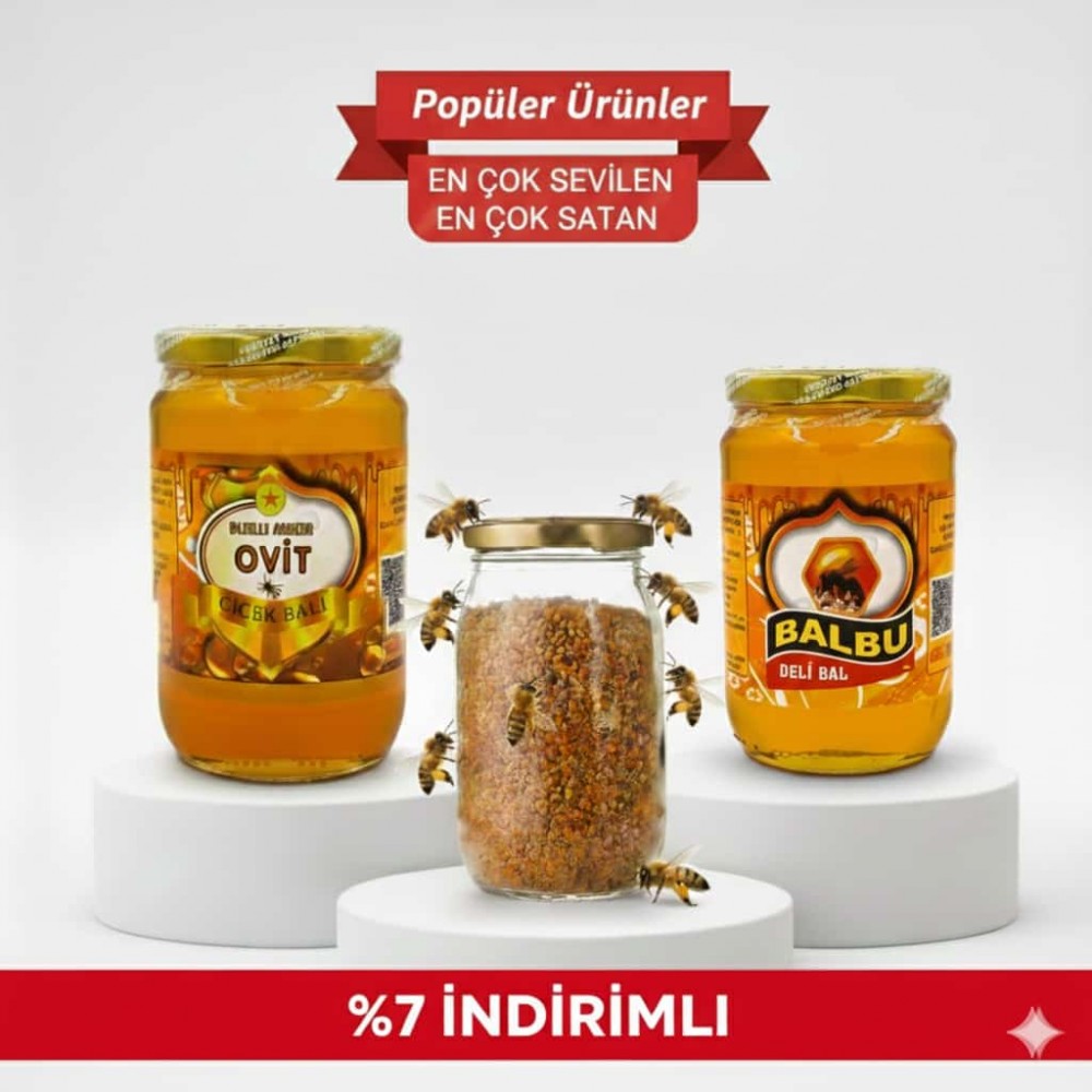 Deli Bal 970gr & Ovit Balı 970gr + Ovit Poleni 200gr Avantajlı Set